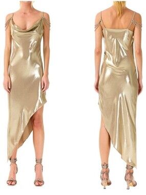 My Beachy Side Charlotte Beaded Bronze Shimmer Dress